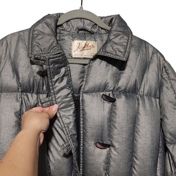 JAYWEAR ORIGINALS Coat Womens Medium Gray Long Puffer Quilted Winter Vintage 90s - Picture 4 of 10